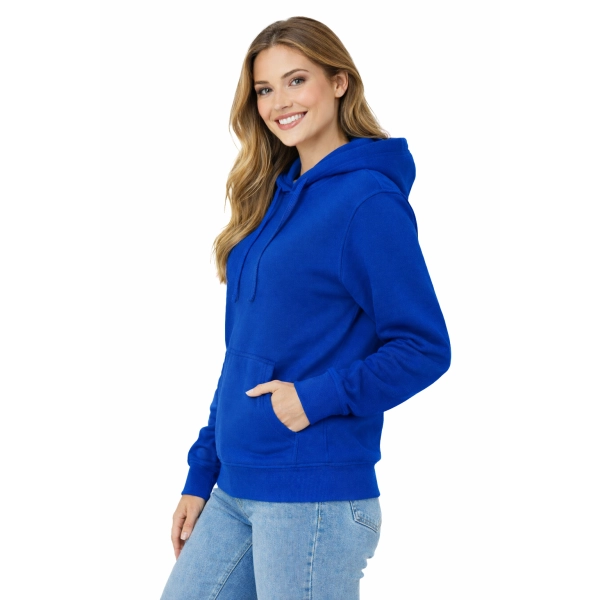 Bluza dresowa damska z kapturem kolor chabrowy roz.L